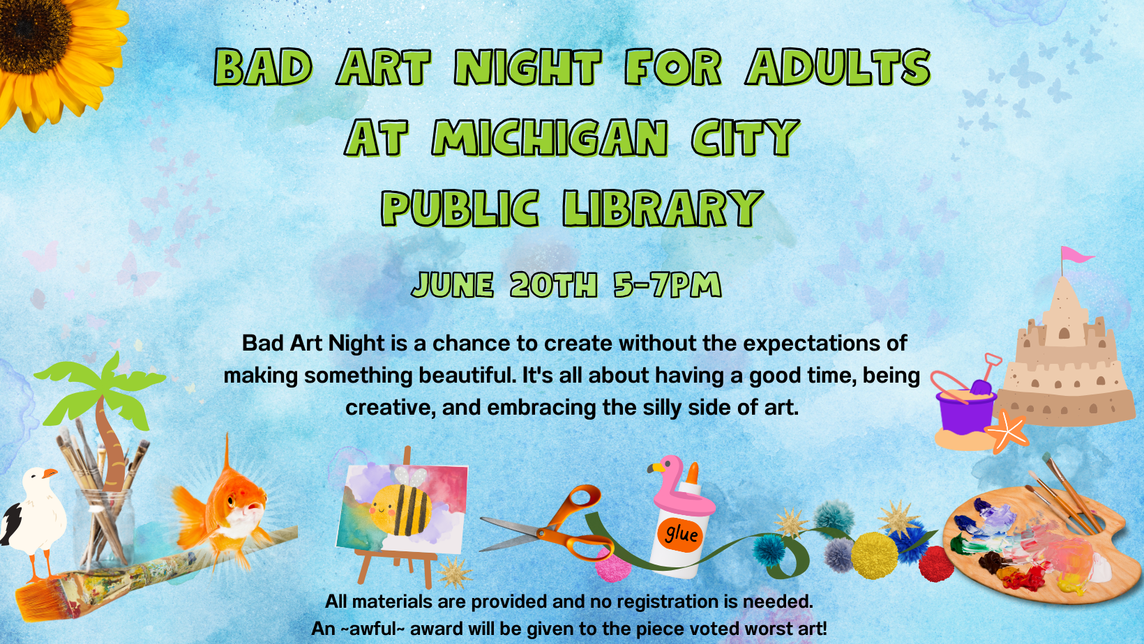 Bad Art Night for Adults, Thursday, June 20 at 5:00 pm